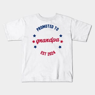 promoted to grandpa est 2024 Kids T-Shirt